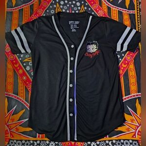 Women's Black Betty Boop Baseball Jersey Size Medium